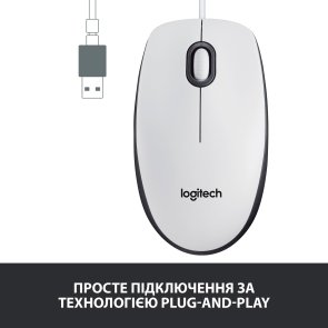 Миша Logitech M100 USB White