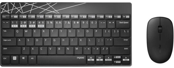 Фото: Комплект клавіатура+миша Rapoo 8000M Wireless Black (8000M black) № 3 | KTC