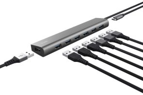 USB-хаб Trust 8 Port Dalyx Grey (24967)