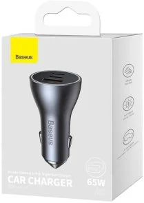 Фото: Автомобільний зарядний пристрій Baseus Golden Contactor Pro Triple Fast Charger 65W Dark Gray (CGJP010013) № 4 | KTC