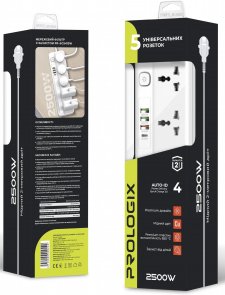 Мережевий фільтр ProLogix Premium 5/2m USB White (PR-SC5415W)