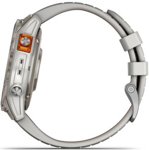 Смарт годинник Garmin Fenix 7 Pro Sapphire Solar Edition Titanium with Fog Gray/Ember Orange Band (010-02777-21)