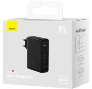 Фото: Зарядний пристрій Baseus GaN5 Pro Fast Charger 140W Black with Type-C/Type-C (CCGP100201) № 7 | KTC