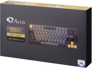 Клавіатура Akko 3084B Plus 84Key CS Jelly Purple Switches RGB ENG/UKR Black/Gold (6925758617208)