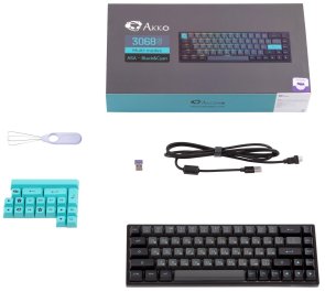 Клавіатура Akko 3068B Plus Black/Cyan 68Key CS Jelly Pink RGB ENG/UKR Black (6925758618953)