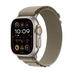 Apple Watch Series Ultra 2 GPS 49mm Titanium Case with Olive Alpine Loop - Medium