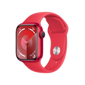 Apple Watch Series 9 GPS 41mm RED Aluminium Case with RED Sport Band - M/L