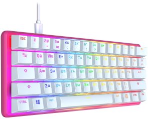 Клавіатура HyperX Alloy Origin 60 Red RGB ENG/RU USB Pink (572Y6AA)