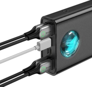 Батарея універсальна Baseus Ambilight 30000mAh 65W Black (PPLG000101)