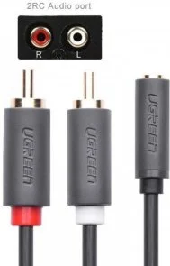 Фото: Кабель UGREEN AV102 Jack 3.5mm F / 2xRCA M 1m Grey (10588) № 2 | KTC