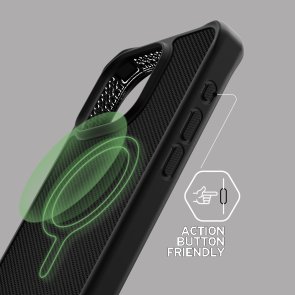 Чохол iTSkins for iPhone 15 Pro BALLISTIC R NYLON with MagSafe Black (AP5X-HMABA-BLCK)