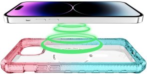 Чохол iTSkins for iPhone 15 Supreme R Prism with MagSafe Light pink and light blue (AP5N-SUPMA-LPLB)