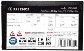Фото: Блок живлення Xilence 650W Performance C plus XN420 Bulk (XP650R6.2 BULK) № 4 | KTC