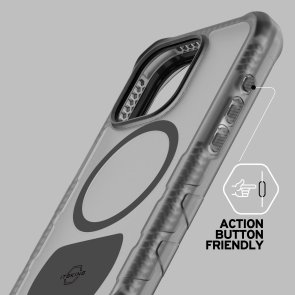 Чохол iTSkins for iPhone 15 Pro Vault R Frost with MagSafe Grey and black (AP5X-VAMFR-GYBK)
