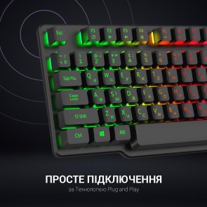 Клавіатура GamePro GK380 RGB USB Black