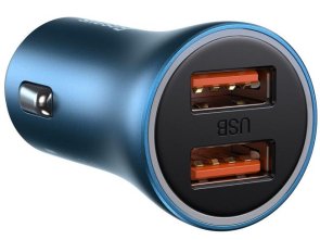 Автомобільний зарядний пристрій Baseus Golden Contactor Pro Dual Quick Charger QC3.0 40W Blue (CCJD-A03)