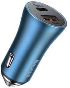 Автомобільний зарядний пристрій Baseus Golden Contactor Pro Dual Car Charger U/C 40W Blue (CCJD-03)
