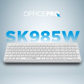 Клавіатура OfficePro SK985W Wireless White