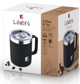 Термочашка Bergner Coffee and Tea Lovers 350ml Black (BG-37788-BK)