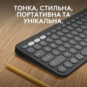 Клавіатура компактна Logitech Pebble Keys 2 K380s US International Tonal Graphite (920-011851)