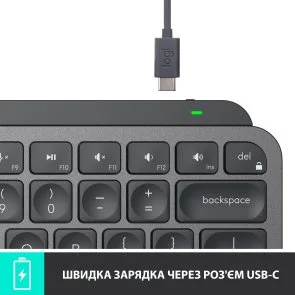 Фото: Клавіатура Logitech MX Keys Mini US/Ukr Graphite (920-010498) № 4 | KTC