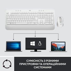 Комплект клавіатура+миша Logitech Signature MK650 Combo Us/Ukr OffWhite for business OEM (920-011032)