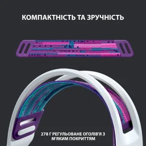 Фото: Гарнітура Logitech Lightspeed Wireless RGB Gaming Headset G733 White (981-000883) № 10 | KTC