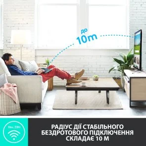 Фото: Клавіатура Logitech K400 Plus Wireless Touch US/Ukr Black (920-007145) № 9 | KTC