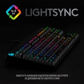 Фото: Клавіатура Logitech G Pro TKL GX Blue Clicky US/Ukr Black (920-009392) № 4 | KTC
