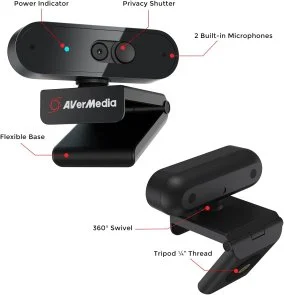 Фото: Web-камера AVerMedia PW310P Black (40AAPW310AVS) № 4 | KTC