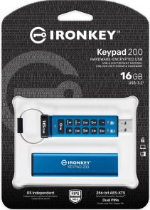 Флешка USB Kingston IronKey Keypad 200 16GB Blue (IKKP200/16GB)