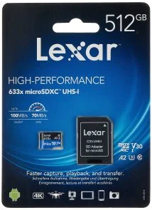 Фото: FLASH пам'ять Lexar High-Performance 633x Blue Micro SDXC 512GB with adapter (LSDMI512BB633A) № 3 | KTC