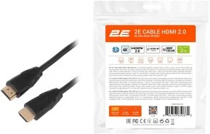 Фото: Кабель 2E Slim High Speed Aluminum v2.0 HDMI / HDMI 2m Black (2EW-1082-2M) № 3 | KTC