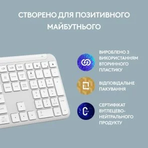 Фото: Клавіатура Logitech Signature Slim K950 Wireless Off White (920-012466) № 9 | KTC
