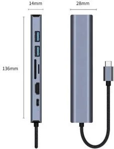 Фото: USB-хаб Dynamode 7in1 USB-C to HDTV 4K/30Hz (BYL-2303) № 3 | KTC