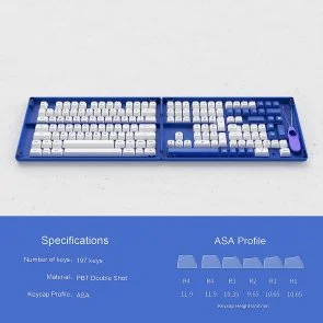 Фото: Набір кейкапів Akko Fullset Keycaps Blue/White (6925758618298) № 7 | KTC