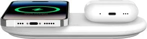 Фото: Бездротовий зарядний пристрій Belkin BoostCharge Pro 2in1 Qi2 15W White (WIZ021VFWH) № 4 | KTC