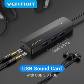 USB-хаб Vention with Sound Card Black (CHIBF)