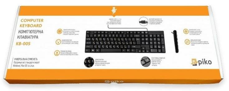 Клавіатура PIKO KB-005 USB Black (1283126472459)