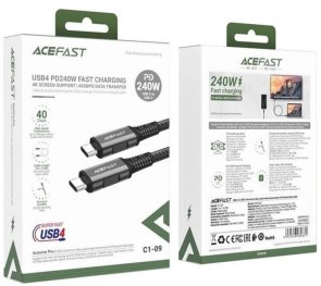 Кабель Acefast C1-09 240W Type-C / Type-C 1m Black (AFC1-09B)