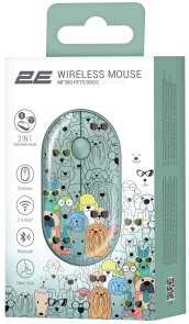 Миша 2E MF300 Pets Dogs Silent Wireless Green (2E-MF300WPETSGN)