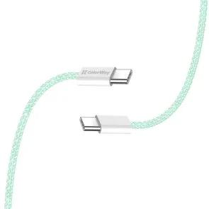 Фото: Кабель ColorWay 3A 60W Type-C / Type-C 1m Green (CW-CBPDCC061-G) № 7 | KTC