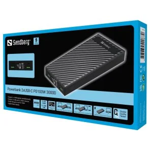 Фото: Батарея універсальна Sandberg 30000mAh 100W Black (420-87) № 4 | KTC