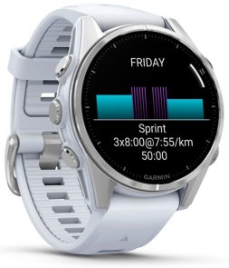 Смарт годинник Garmin fenix 8 - 43 mm AMOLED Silver with Whitestone Silicone Band (010-02903-00)