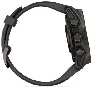 Фото: Смарт годинник Garmin fenix 8 - 43 mm AMOLED Sapphire Carbon Gray DLC Titanium with Black/Pebble Gray Silicone Band (010-02903-21) № 8 | KTC