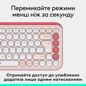 Клавіатура компактна Logitech Pop Icon Keys Wireless Rose/Off White (920-013073)