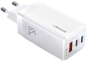 Зарядний пристрій Usams US-CC110 T33 GaN 65W White (CC110TC02)