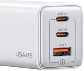 Зарядний пристрій Usams US-CC180 GaN 65W White (CC180TC02)