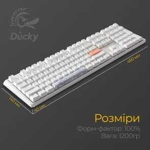 Фото: Клавіатура Ducky One 3 Cherry MX Blue RGB ENG/UKR White (DKON2108ST-CUAPXPWWWSC1) № 11 | KTC