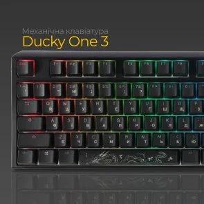 Фото: Клавіатура Ducky One 3 Cherry MX Speed Silver RGB ENG/UKR Black (DKON2108ST-PUAPXCLAWSC1) № 4 | KTC